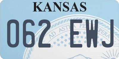 KS license plate 062EWJ