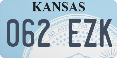 KS license plate 062EZK