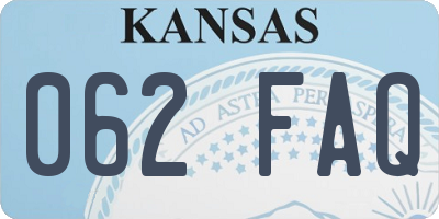 KS license plate 062FAQ