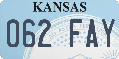 KS license plate 062FAY