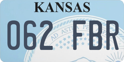 KS license plate 062FBR