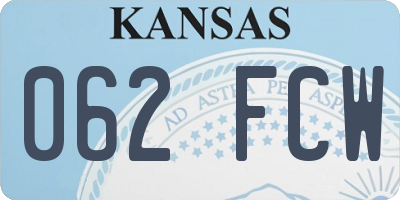 KS license plate 062FCW