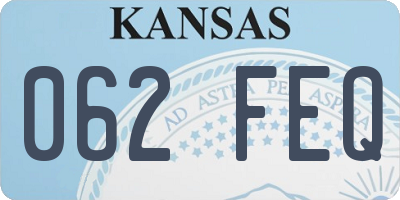 KS license plate 062FEQ