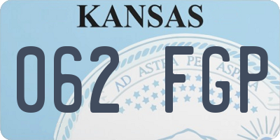 KS license plate 062FGP