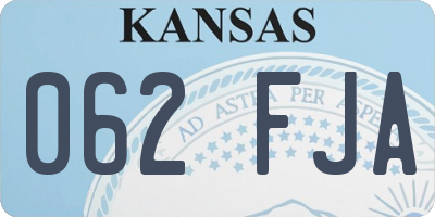 KS license plate 062FJA
