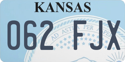 KS license plate 062FJX