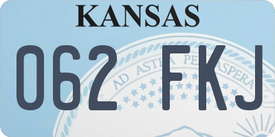KS license plate 062FKJ