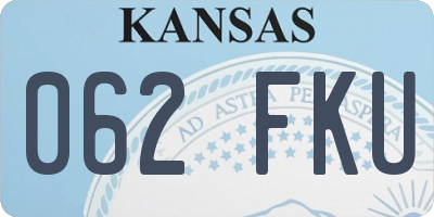 KS license plate 062FKU