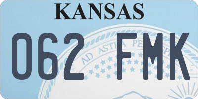 KS license plate 062FMK