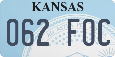 KS license plate 062FOC