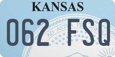 KS license plate 062FSQ