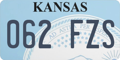 KS license plate 062FZS