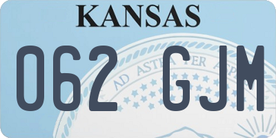 KS license plate 062GJM