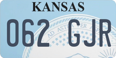 KS license plate 062GJR