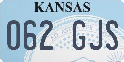 KS license plate 062GJS