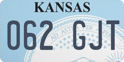KS license plate 062GJT