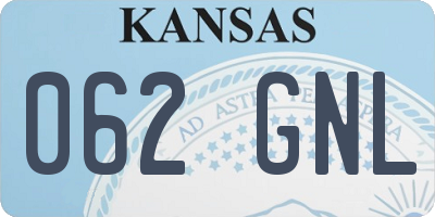 KS license plate 062GNL