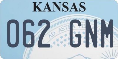 KS license plate 062GNM