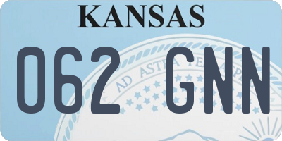 KS license plate 062GNN