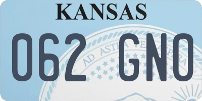 KS license plate 062GNO