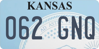 KS license plate 062GNQ