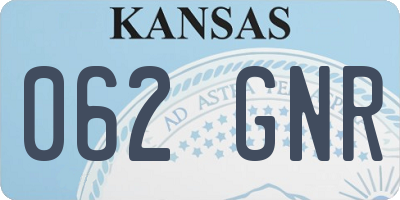 KS license plate 062GNR