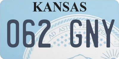 KS license plate 062GNY