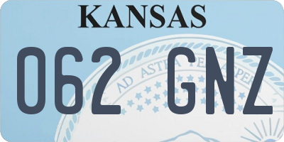 KS license plate 062GNZ