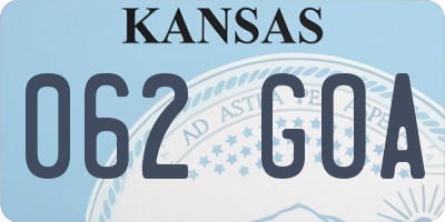 KS license plate 062GOA