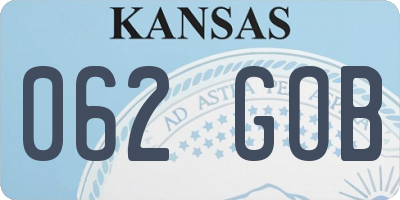 KS license plate 062GOB