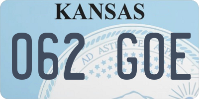 KS license plate 062GOE