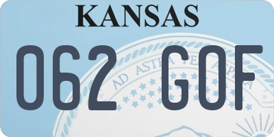 KS license plate 062GOF