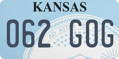 KS license plate 062GOG