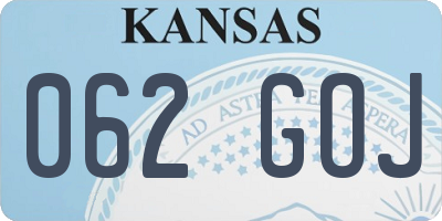 KS license plate 062GOJ