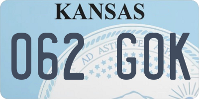 KS license plate 062GOK