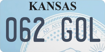 KS license plate 062GOL