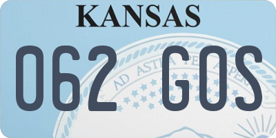 KS license plate 062GOS
