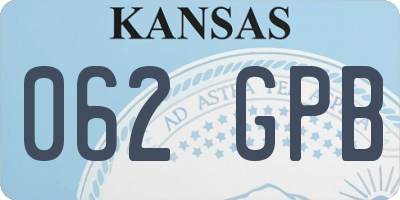 KS license plate 062GPB