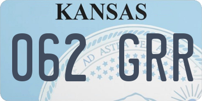 KS license plate 062GRR