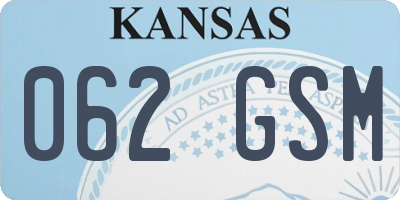 KS license plate 062GSM