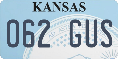KS license plate 062GUS