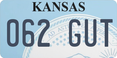 KS license plate 062GUT