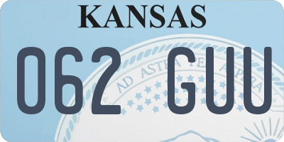 KS license plate 062GUU
