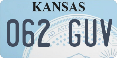 KS license plate 062GUV