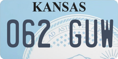 KS license plate 062GUW
