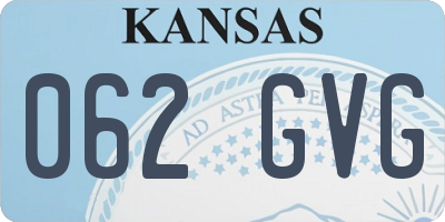 KS license plate 062GVG