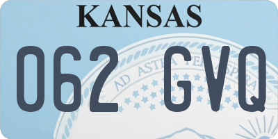 KS license plate 062GVQ