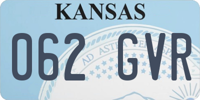 KS license plate 062GVR