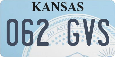 KS license plate 062GVS