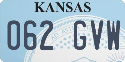 KS license plate 062GVW